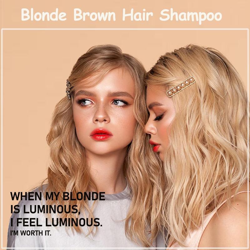 Blonde Brown Hair Color Shampoo 3 in 1 - Instant Natural Hair Dye for Men and Women, Long Lasting Brown Color - Works in Minutes Haircare