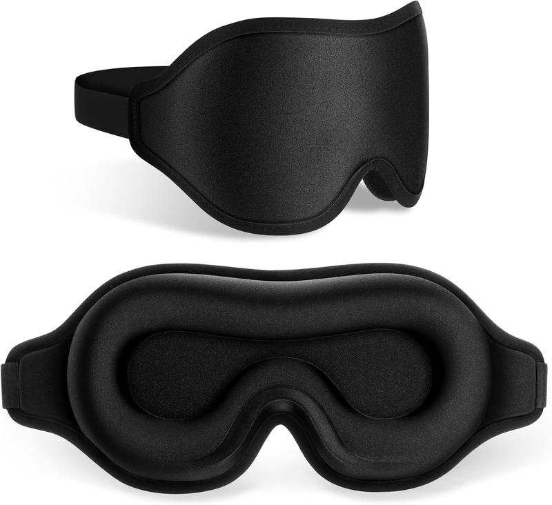 Blackout Eye Mask for Sleeping, 3D Contoured Cup No Pressure Sleep Mask with Adjustable Strap, Ultra-Thin Sides Breathable Lightweight Soft Eye Cover