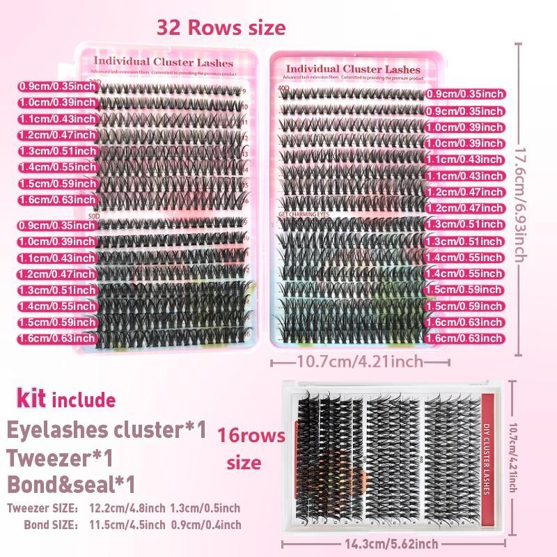 Individual False Eyelashes Kit, 1 Box Mixed Length & Styles Natural Look Eyelash Extensions, Self Grafting Curl Eyelashes, Eye Makeup Enhancement Tool, Christmas Gift