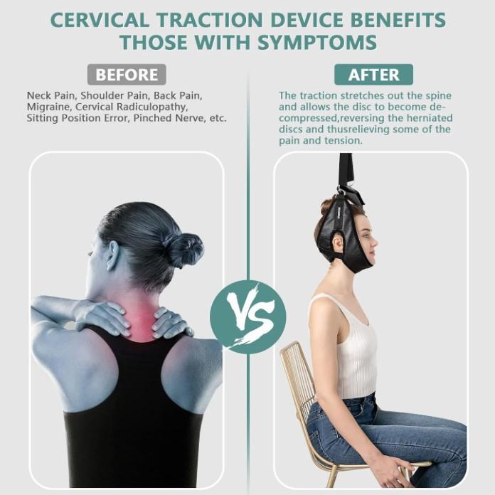 Cervical traction device Portable on-door device relieves neck pain Head traction stretcher Home Physics