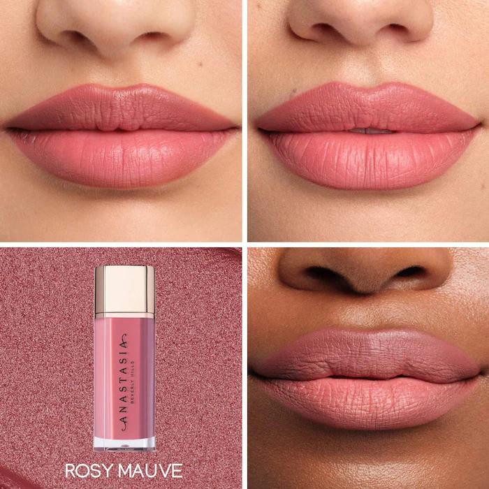 Velvet Lip Liquid Lipstick - Rosy Mauve Shade - Long-Lasting Makeup for Lips - Cosmetic