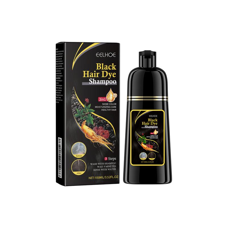 Hair Dye Shampoo (Black), Natural Hair Dye, 3 in 1 Hair Dyeing, Nourishing, Growing, Ammonia-free, Lasts 30 Days 100ml