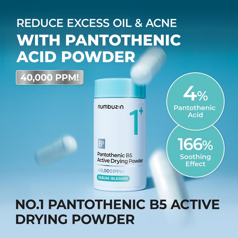 numbuzin No.1 Pantothenic B5 Active Drying Powder | All-in-one Acne Treatment | Reduce Excess Oil, Acne | Pantothenic Acid Dressing