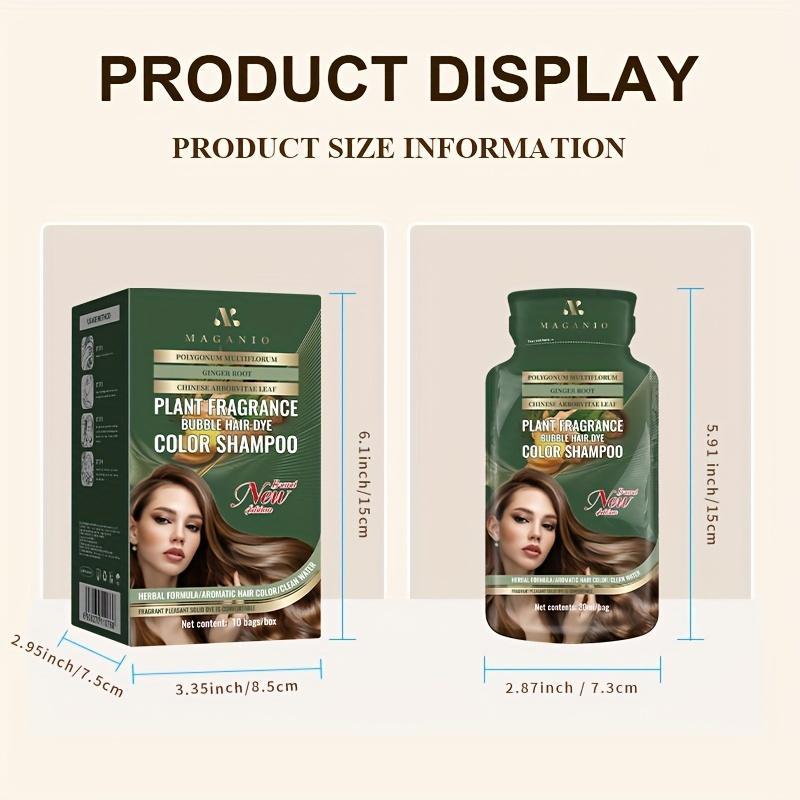 Plant Extract Bubble Hair Dye Shampoo, 10pcs box Natural Extracts Hair Dye Permanent, Suitable for Both Men and Women, Hair Care & Styling Product