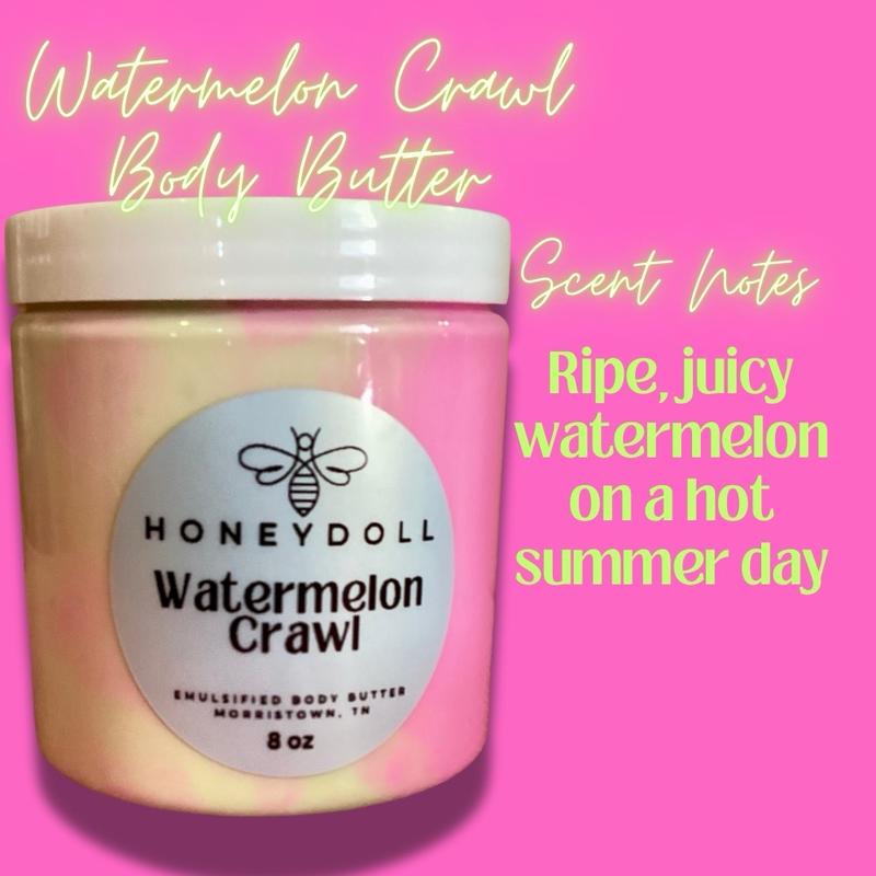 Watermelon Crawl Emulsified Body Butter - Hydrating Moisturizer - Body Care