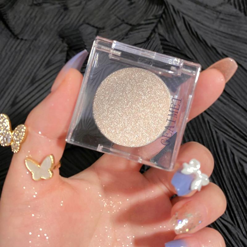 Glitter Eyeshadow, Single Color Shimmering Eye Shadow, Glittering Brightening Highlighting Eyeshadow Powder, Long Lasting Sweat-proof Eye Shadow Makeup Products