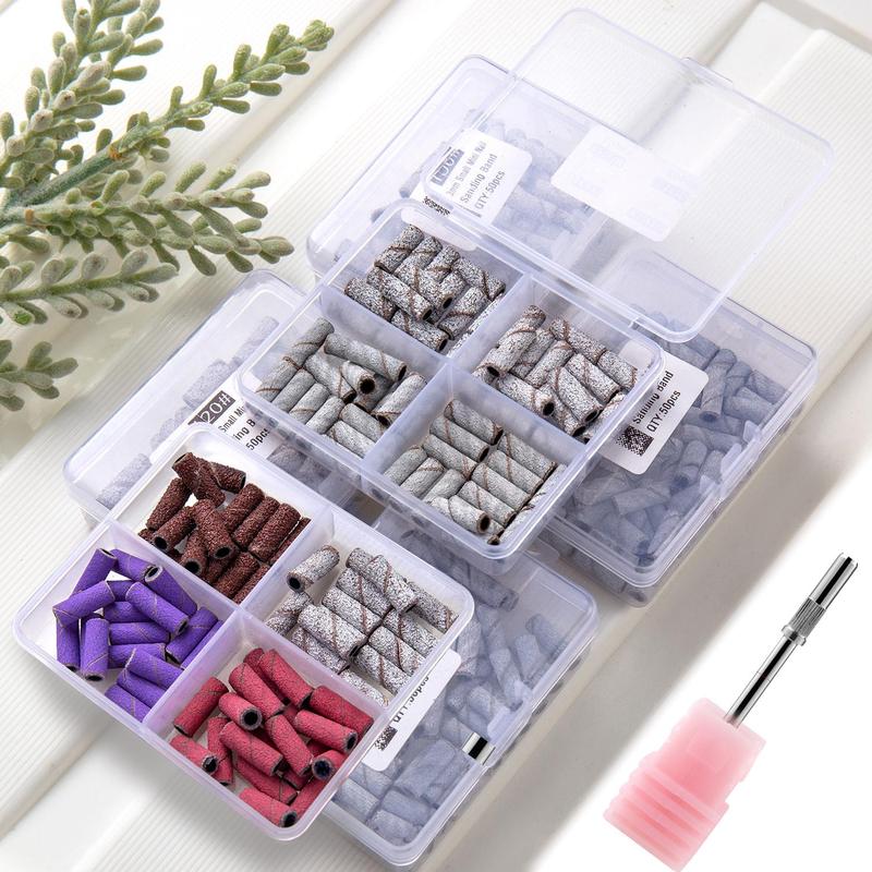 Mini Nail Sanding Bands with Mandrel, Nail Drill Bits Sand Rings, Dead Skin Nail Gel Remove Milling Cutter for Manicure