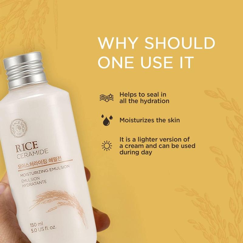 The Face Shop Rice Ceramide Moisturizing Emulsion - Rice Extract - Lightweight Toners Moisture Skincare