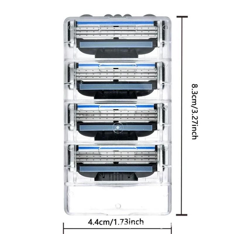 Men's 3-layer Razor Blade, 1 Set Manual Razor Holder & 12 Blades, Universal Manual Razor, Shaving Knife for Men, Men's Care Product, Christmas Gift