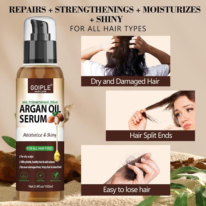 Argan Protein Hair Oil Serum Argan Oil Styling &  Oil - Anti Frizz Control Nourishes & Repair Argan Oil for Dry Damaged Hair & Sclap Heat Protectant Serum for Shine Prevent Hair Burns