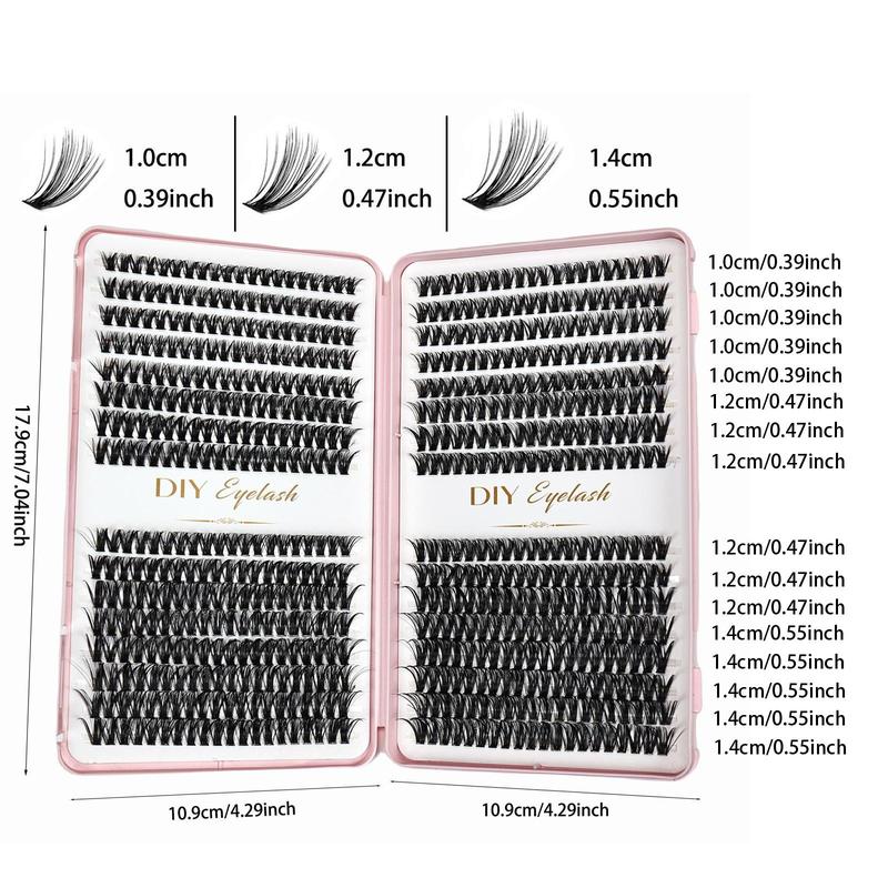 Natural Look Eyelashes Extensions Kit, 640pcs set Individual False Eyelashes, Eye Makeup Enhancement Tool for Women