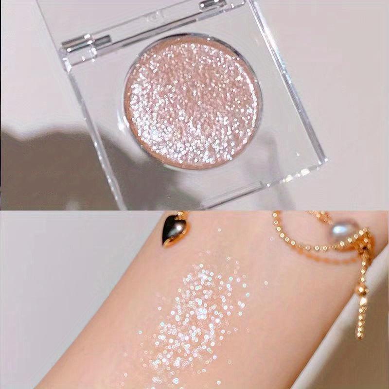 Glitter Eyeshadow, Single Color Shimmering Eye Shadow, Glittering Brightening Highlighting Eyeshadow Powder, Long Lasting Sweat-proof Eye Shadow Makeup Products