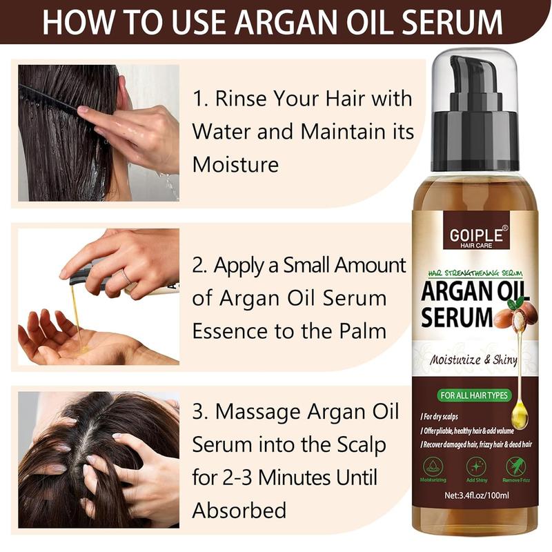 Argan Protein Hair Oil Serum Argan Oil Styling &  Oil - Anti Frizz Control Nourishes & Repair Argan Oil for Dry Damaged Hair & Sclap Heat Protectant Serum for Shine Prevent Hair Burns