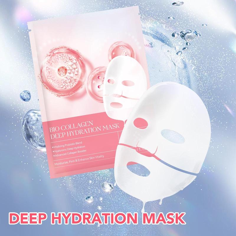 Collagen Deep Hydration Mask, 1 2 Boxes (4 Counts box) Moisturizing Facial Mask, Smoothes Wrinkles Facial Mask, Face Care Product for Women & Men