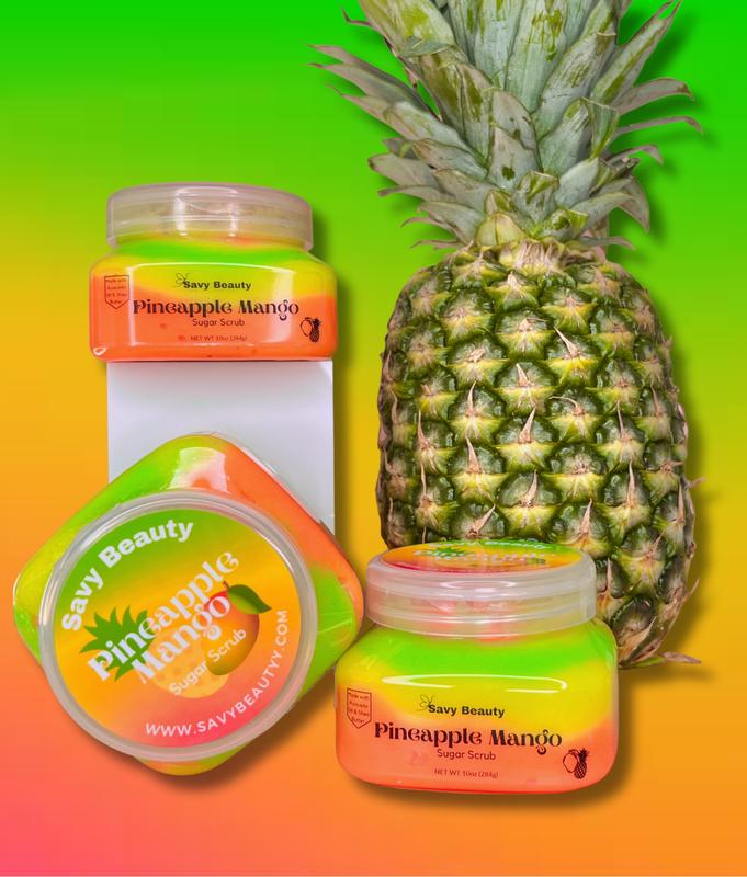 Pineapple Mango- Whipped Lightweight Sugar Scrub For Smooth Skin Body Care