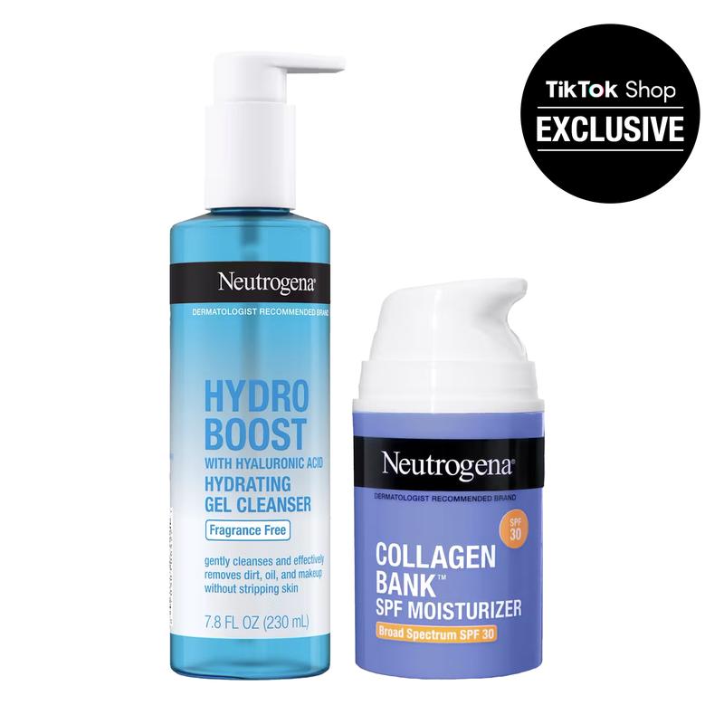 Neutrogena Collagen Bank+SPF Fresh Start Duo Cleanser Cleansing with Hyaluronic Acid Facial Moisturizer for Daily Skincare Use