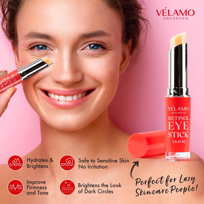 Velamo Advanced Retinol Eye Stick, Retinol Eye Cream, Brightening Eye Balm for Fine Lines & Dark Circles, Visible Results in 3-4 Weeks