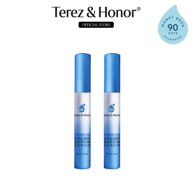 Terez & Honor 2 Pack Advanced Eyelash Serum for Thicker, Longer, Fuller Eyelashes and Eyebrows - Grow Luscious Lashes with Brow Enhancer