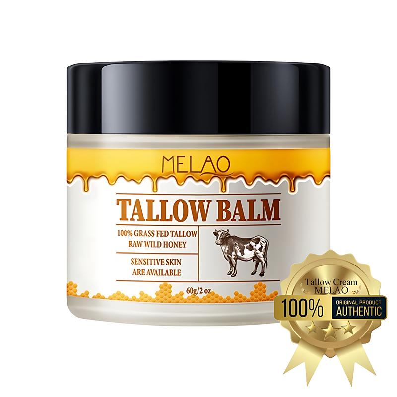 Organic Grass-Fed Beef TallowBalm with Raw Honey -Nourishing Cream forSoft, Radiant Skin - Handmade All-NaturalMoisturizer -2 oz Skincare glowy skin nourish cream