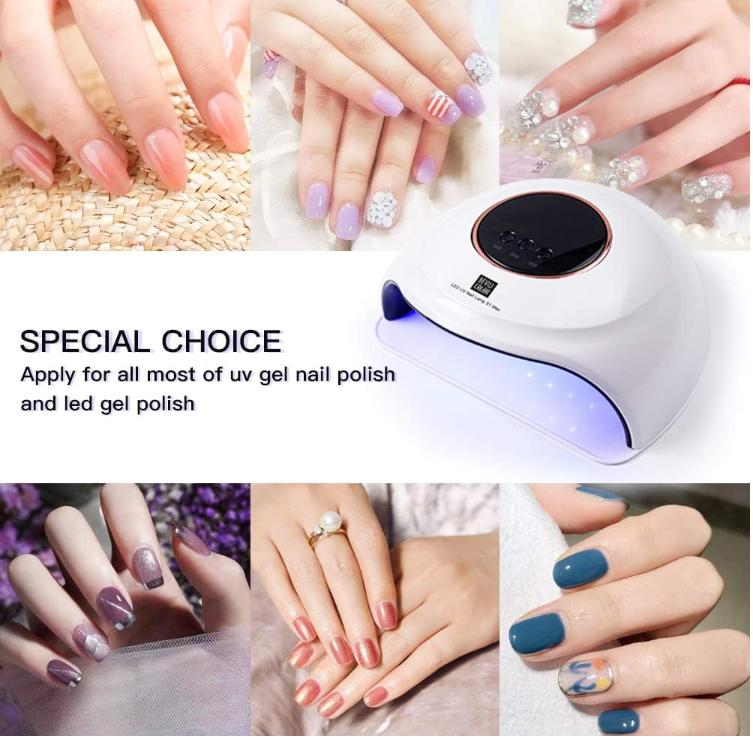 72W UV LED Nail Lamp, Faster UV Light for Gel Polish with 3 Timers, Professional Auto Sensor Nail Dryer with LCD Screen for Salon and Home Use