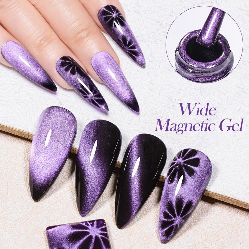 Cat Eye Gel Nail Polish Set, Including 7 Counts UV Gel with 1 Count Stick, Soak Off Nail Art Gel Varnish for Women & Girls