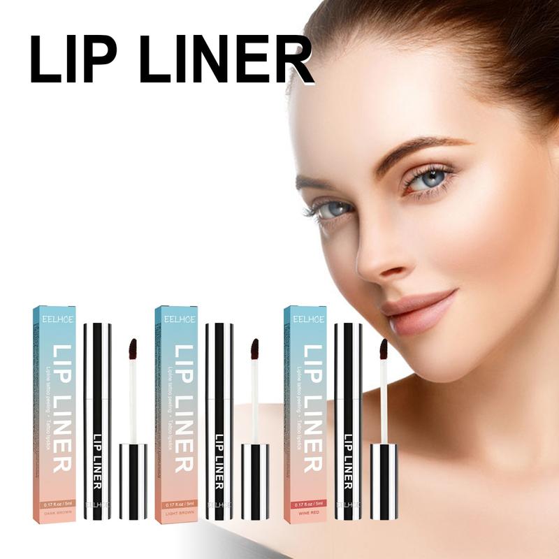 EELHOE Peel-off Lip Liner 5ml Lip Shaping Waterproof Non-smudge Peel-off Lip Liner Lip Brush Eyeliner Lipliner