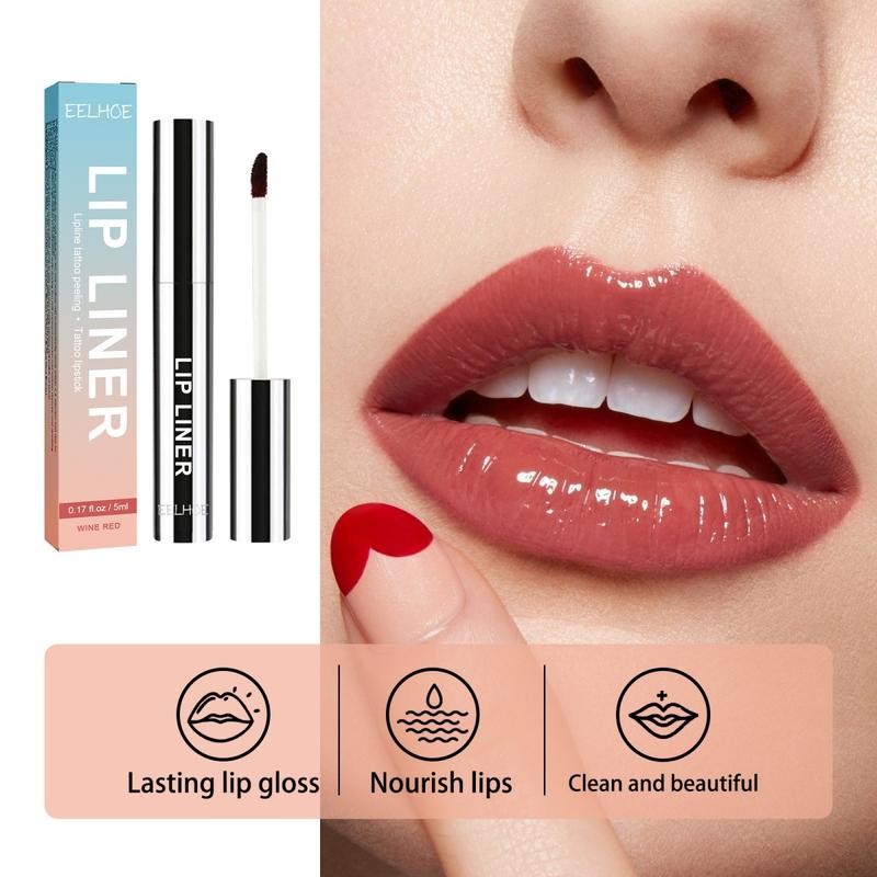 EELHOE Peel-off Lip Liner 5ml Lip Shaping Waterproof Non-smudge Peel-off Lip Liner Lip Brush Eyeliner Lipliner