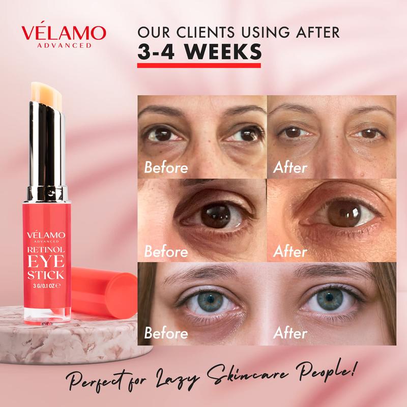 Velamo Advanced Retinol Eye Stick, Retinol Eye Cream, Brightening Eye Balm for Fine Lines & Dark Circles, Visible Results in 3-4 Weeks