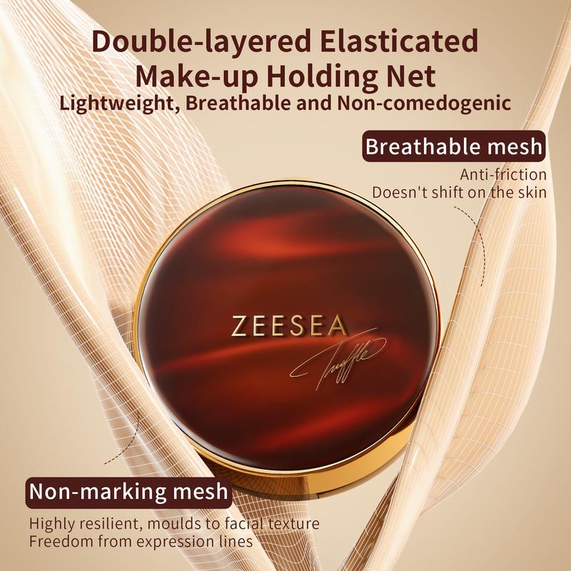 ZEESEA-Black Truffle Essence Double-layer Air Cushion Cream controls oil, shrinks pores, and has high concealing power for dry skin  Foundation Concealer Makeup