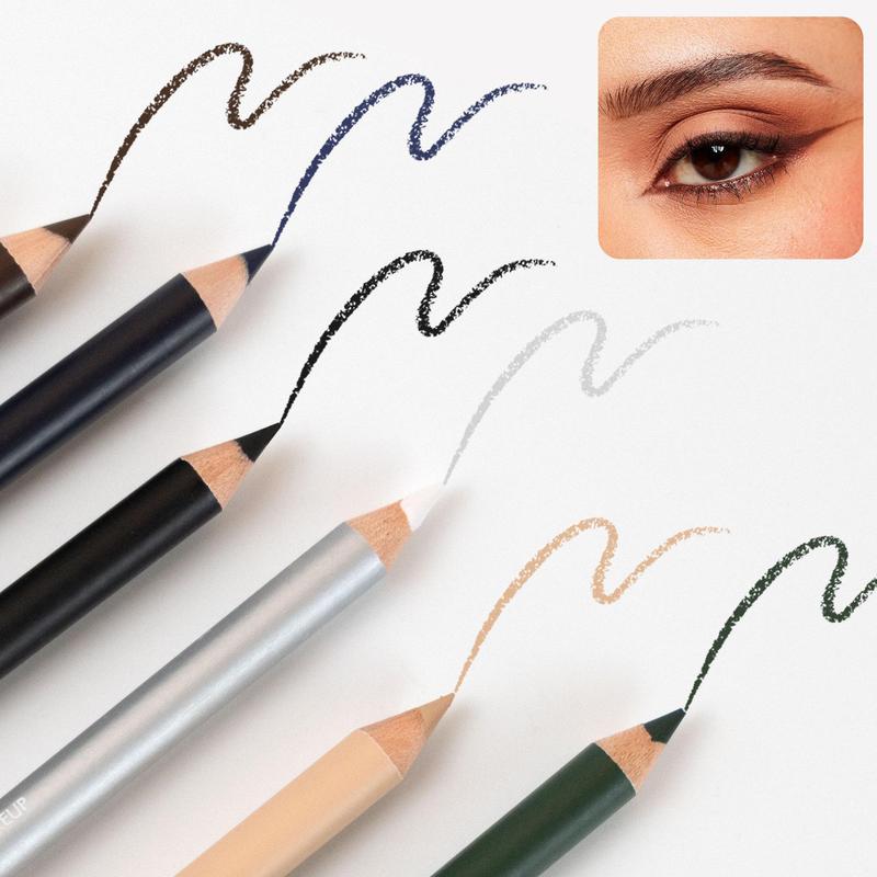 Long Lasting Waterproof Eyeliner Pen, 6 Counts set Eye Makeup Eyeliner Pencil, Beauty & Personal Care Tool for Women & Girls