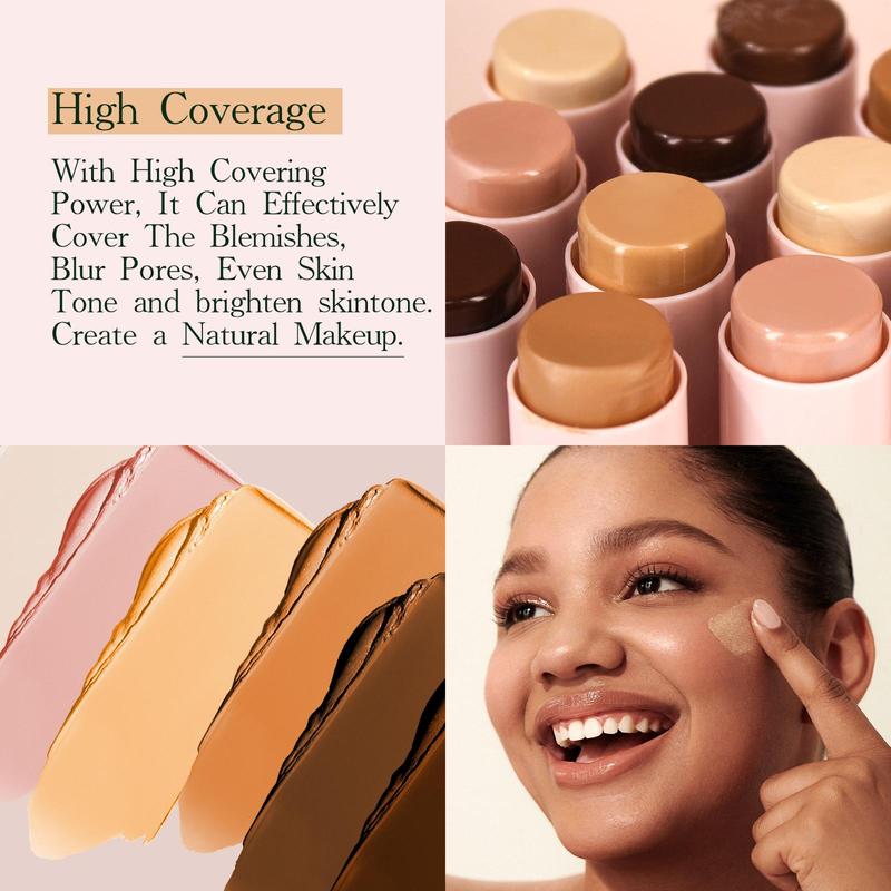 Waterproof & Sweat Proof Makeup Foundation, 1 Count Matte Finish High Coverage Concealer Stick, Facial Makeup Products for Women