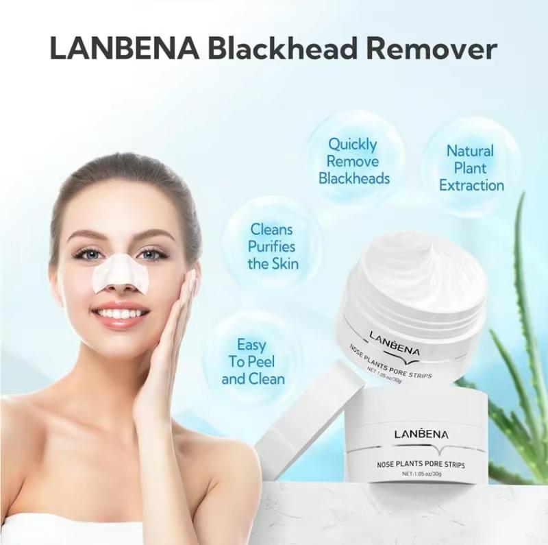 LANBENA Top Choice 60-Count Blackhead Eradicator Mask Kit - Activated Charcoal Pore-Refining Strips for Complete Facial Cleansing, Exfoliation & Revitalization - Premium Hydrating Skin Solutions Skincare Aloe nose  strips nose patch