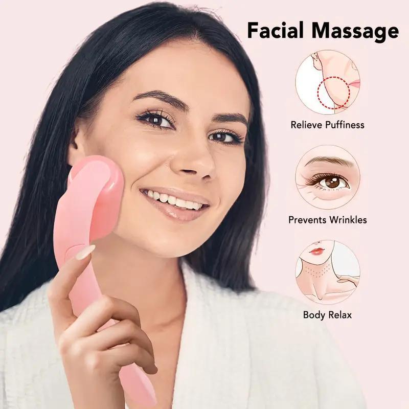 Gua Sha Board & Ice Roller for Face, 2 Counts set Self Face Massage Tool for Improving Facial Wrinkles and Puffiness, Professional Manual Skincare Tools for Women, Face Scrubber, Face Care Product