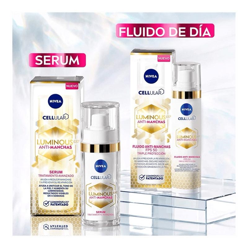 NIVEA LUMINOUS 630 ANTI-STAIN FLUID SPF 50 OF 40 ML    NIVEA FLUIDO LUMINOUS 630 ANTIMANCHAS FPS 50 DE 40 ML dark spot luminous nivea serum