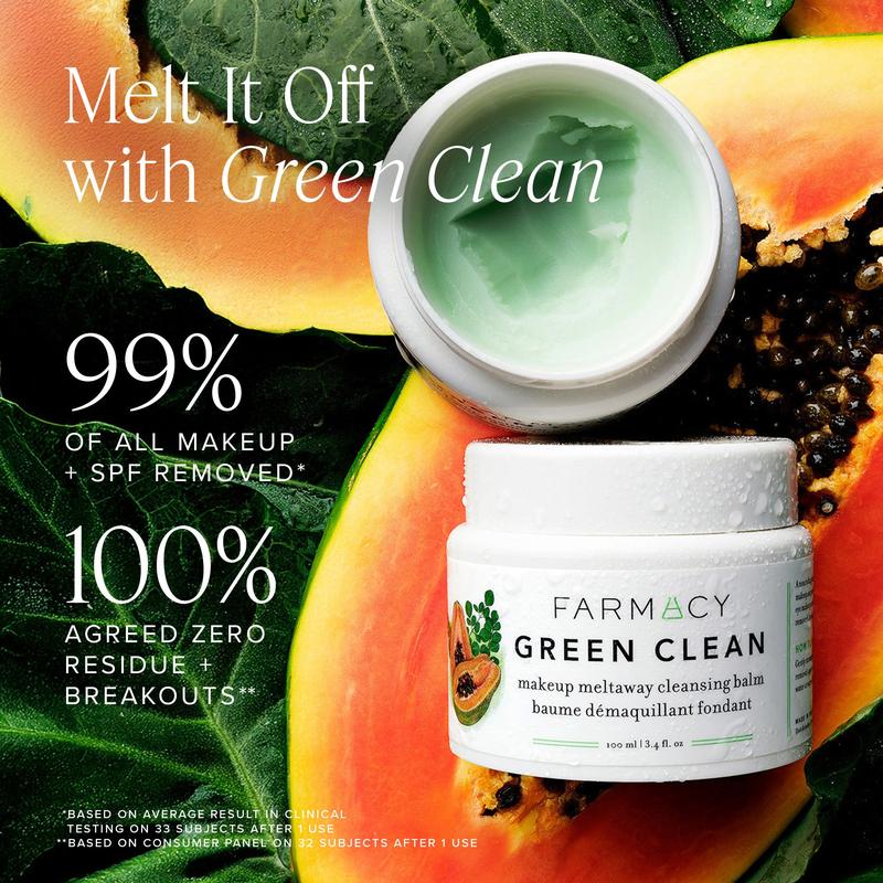 Farmacy Natural Cleansing Balm - Green Clean Makeup Remover Balm - Effortlessly Removes Makeup & SPF - 50ml