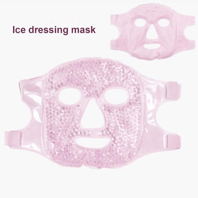 Hot and Cold  Full  Gel Mask, Ice Mask for Woman Man,Gel Beads Eye Mask&Compress   for , Puffiness, ,  & Overall  Care (Pink)