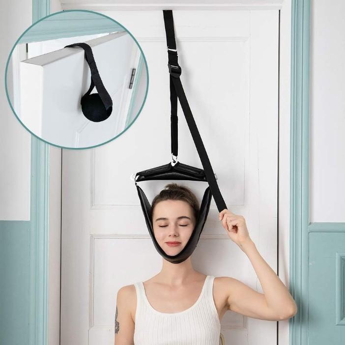 Cervical traction device Portable on-door device relieves neck pain Head traction stretcher Home Physics