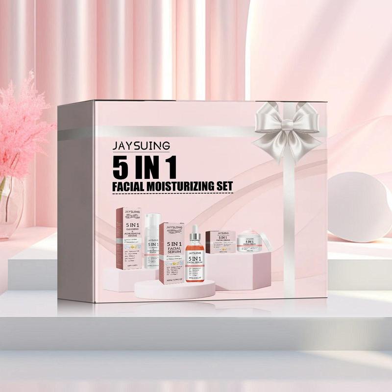 1 Set Facial Moisturizing Set, Including Facial Serum & Facial Cream & Cleansing, Suitable for Daily Use