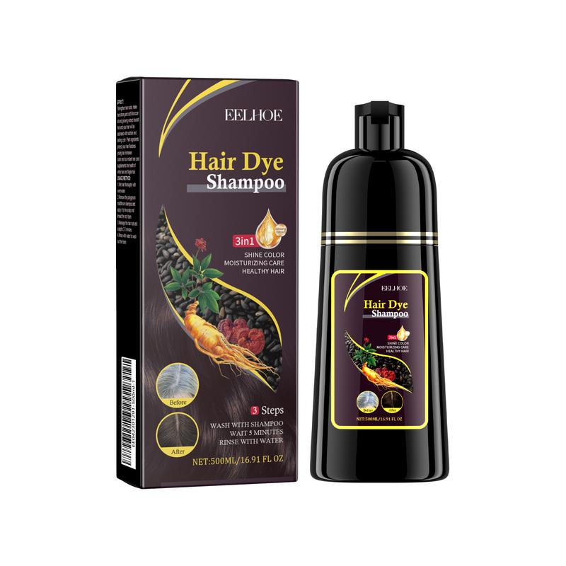 Hair Dye Shampoo-Black Hair Color Shampoo Instant 3 in 1, Herbal Ingredients, Multiple Colors Available Haircare, 99% Gray Hair Coverage, Comfort Conditioner Cleanser