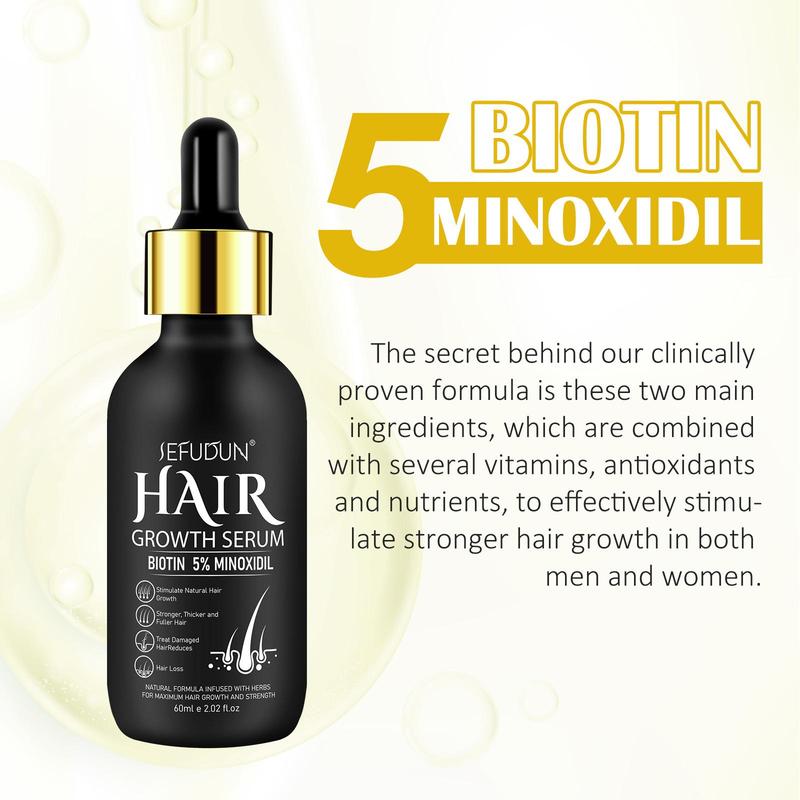 Minoxidil Hair Serum with Micro Needle Roller, 1 Count Hair Strengthening Serum, Moisturizing Hair Care Product for Men & Women