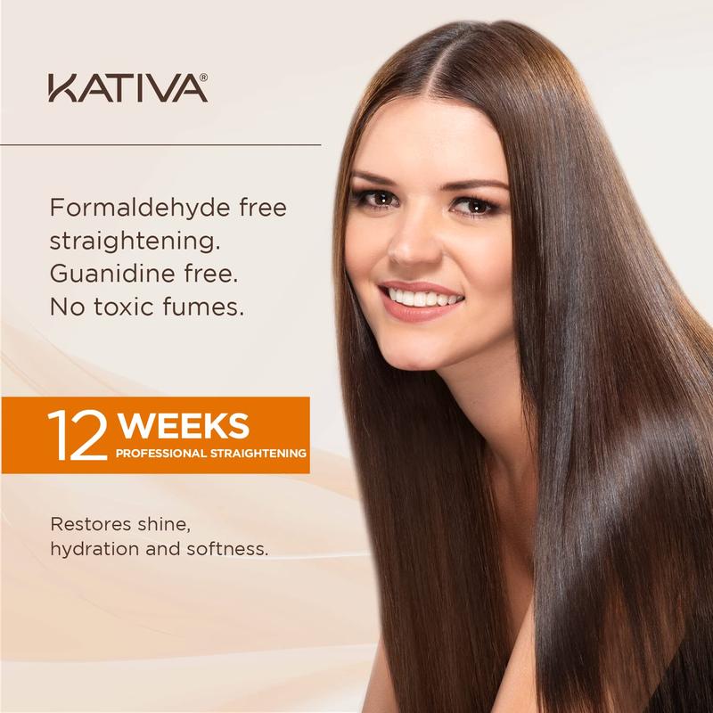 Kativa Brazilian Keratin Kit (Alisado Brasileño) – 12-Week Treatment with Organic Keratin & Argan Oil for Salon Results at Home