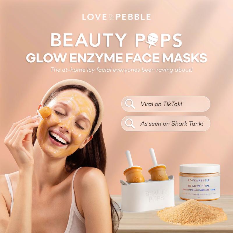 BEAUTY POPS Glow Enzyme Ice Face Mask Kit Skincare Moisturizer Turmeric Papaya Aloe Vera  brightening Facial Banana Hydrate Skin Repair Comfort