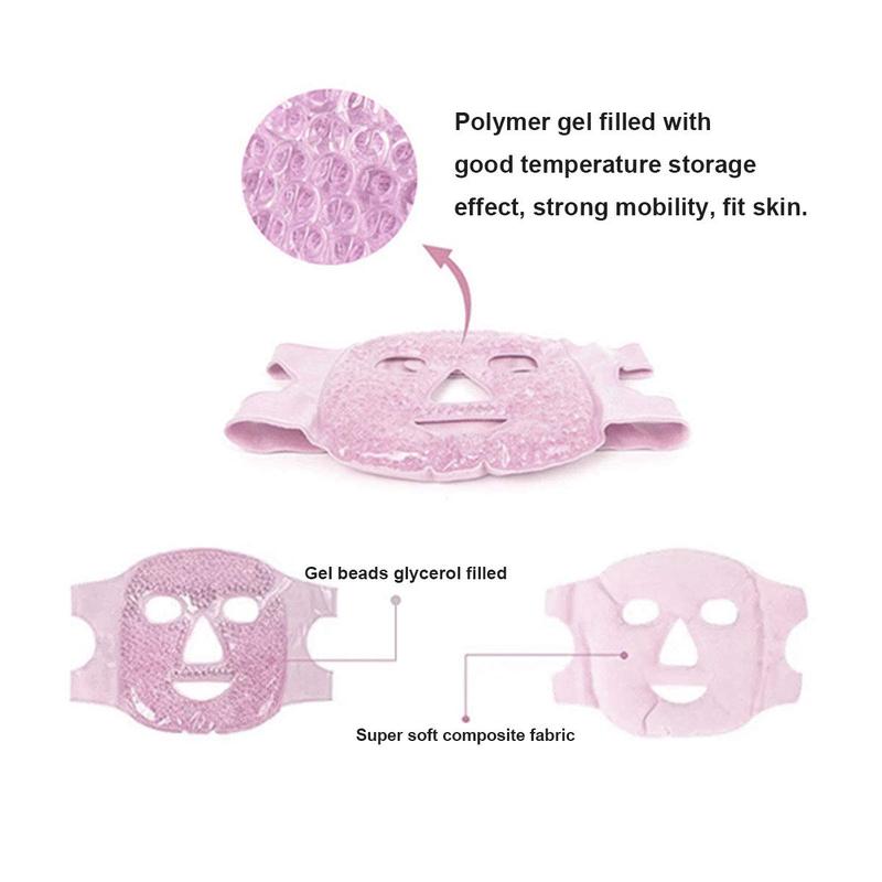 Hot and Cold  Full  Gel Mask, Ice Mask for Woman Man,Gel Beads Eye Mask&Compress   for , Puffiness, ,  & Overall  Care (Pink)