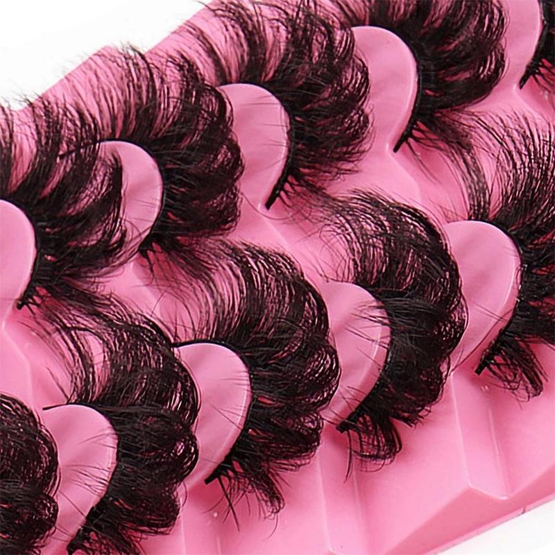 Fluffy False Eyelashes, 7 Pairs Natural Curling Eye Makeup Strip Lashes, Full Volume False Eyelashes for Women and Girls, Eyelash Extension Strip, Christmas, Christmas Gift