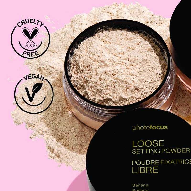 Loose Setting Powder - Photo Focus, Off-White Translucent. Finishes makeup, perfect for a flawless look.