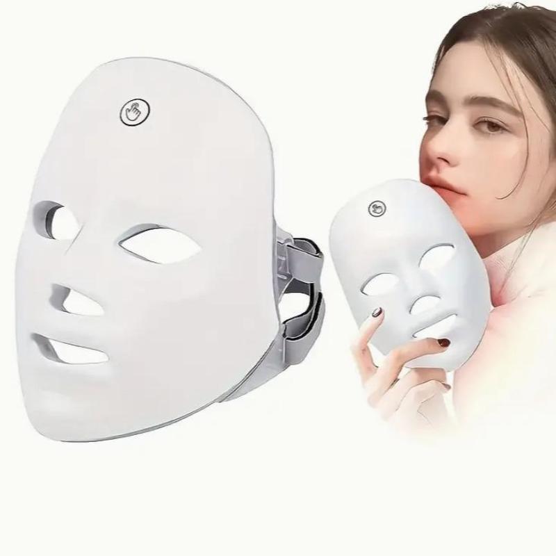 LED Light Facial Mask Machine, 1 Count Rechargeable Facial Skin Care Mask, Professional Facial Beauty Instrument for Home & Spa Use