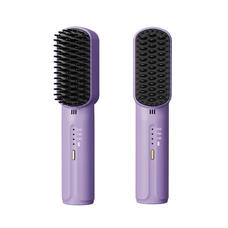 Hair Straightener Brush, Hair Straightening Comb Straightening Hot Air Brush for Women, Anti Scald & Heat Damage, Fast Heating,, Suitable for Home & Travel