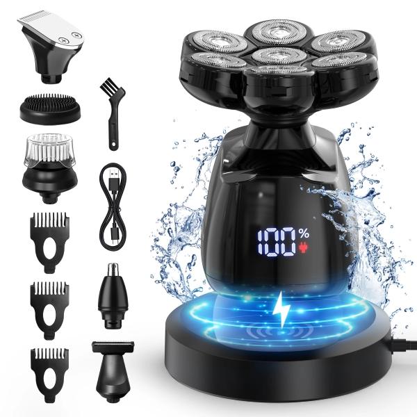 BaldMaster Pro Black Edition 6-in-1 7- Head shaver: waterproof - Best Head Shave of 2024 All-in-One Comfort by BALD DAD DUDES