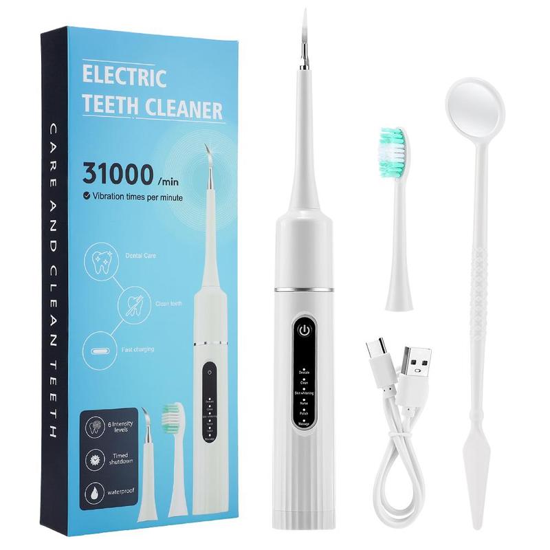 6-speed Adjustment Electric Toothbrush with Replacement Brush Head, 1 Set Waterproof Type C Charging Deep Cleansing Protecting Gums Toothbrushes for Adults