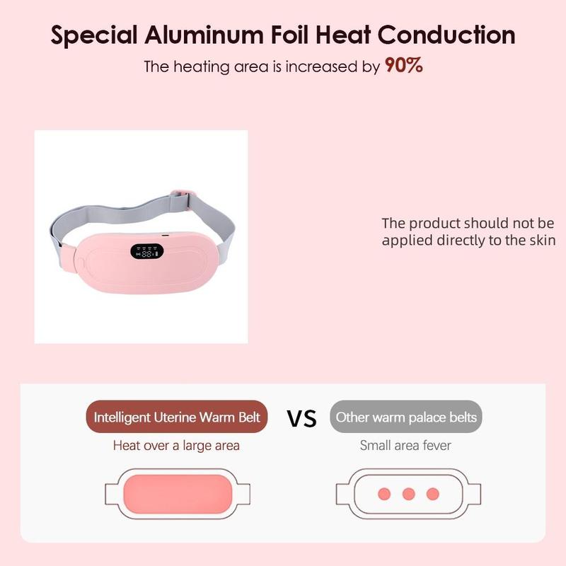 Menstrual Heating Pad, Smart Uterine Heating Belt for Winter, Wireless Heating Pad Abdominal Massager Warming Belt, 3 Levels Of Heat & 4 Massage Modes Massager Rechargeable, Christmas Gift, Stocking Fillers, New Year Gift, Winter Essentials